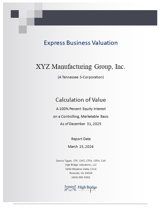 Sample business valuation report